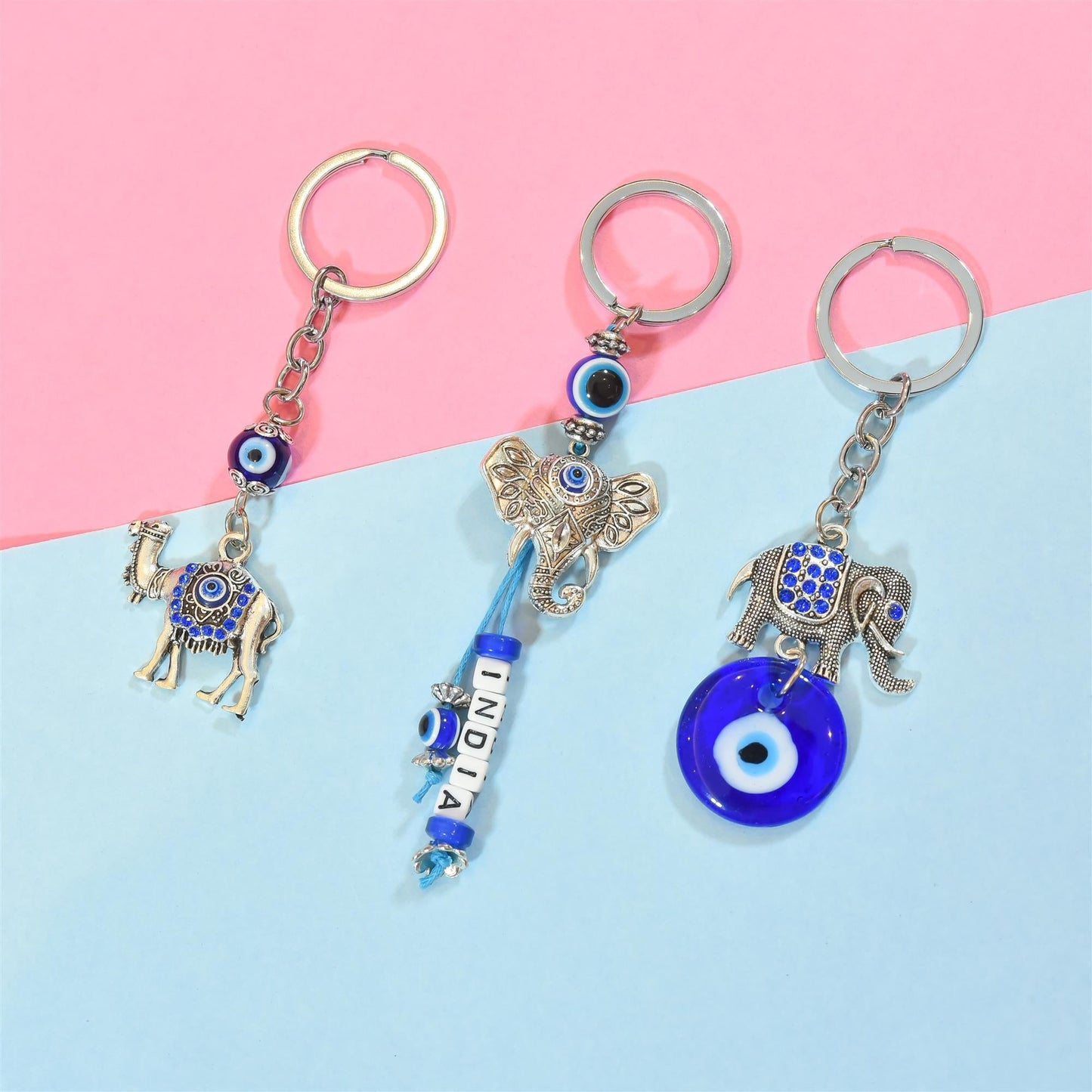 Evil Eye Keychain Pack Of Three (4.5 Inch)