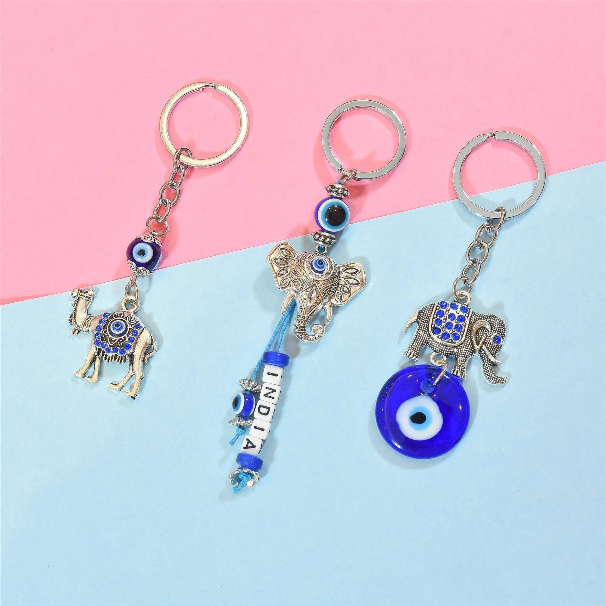 Evil Eye Keychain Pack Of Three (4.5 Inch)