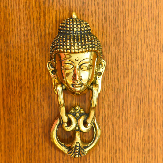 Brass Buddha Door Knocker (8 Inch)