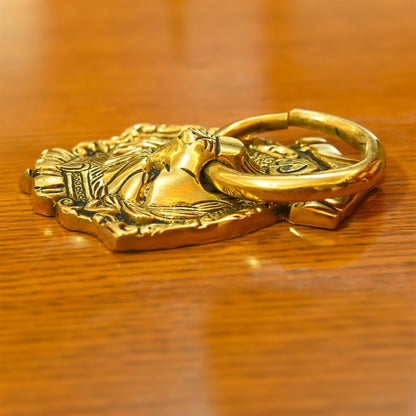 Brass Lion Face Door Knocker (5.5 Inch)