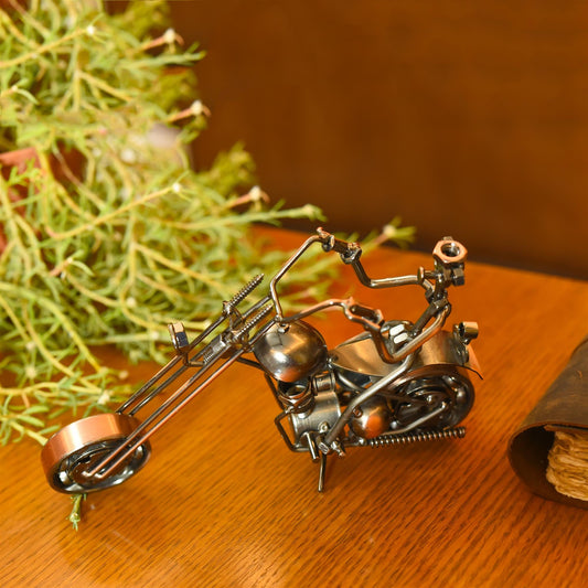 Metal Miniature Motorbike With Rider (5 Inch)