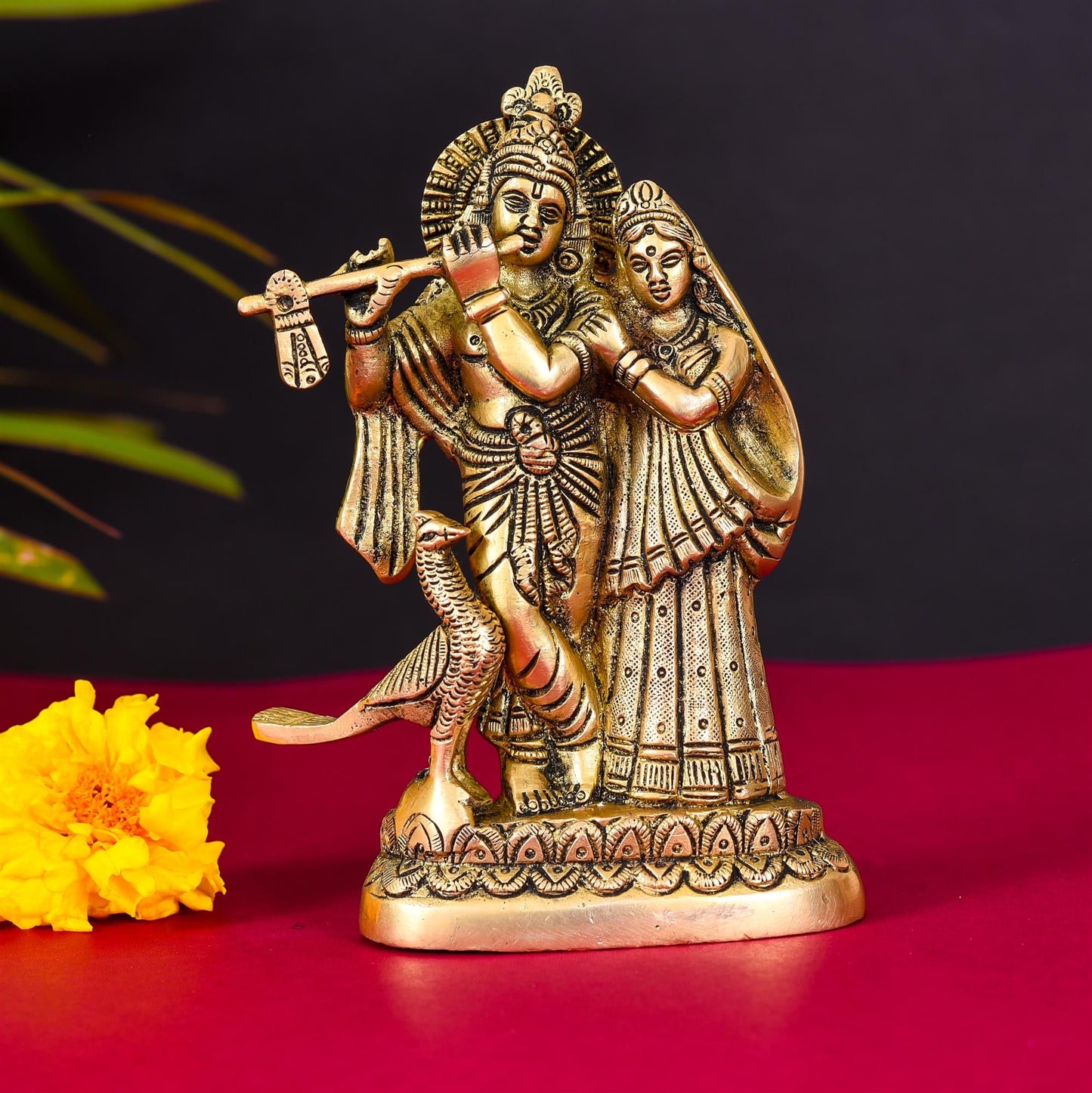 Brass Radha Krishna Idol (6 Inch)