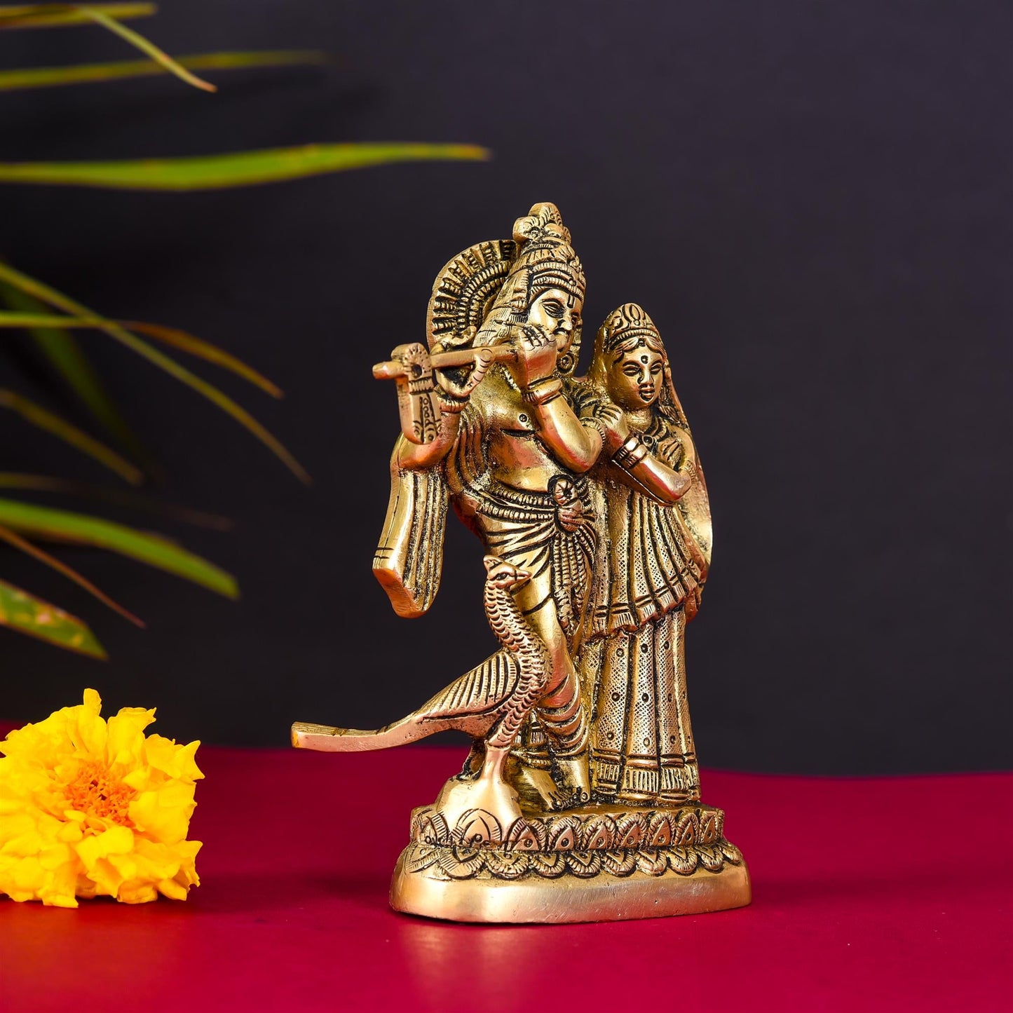 Brass Radha Krishna Idol (6 Inch)