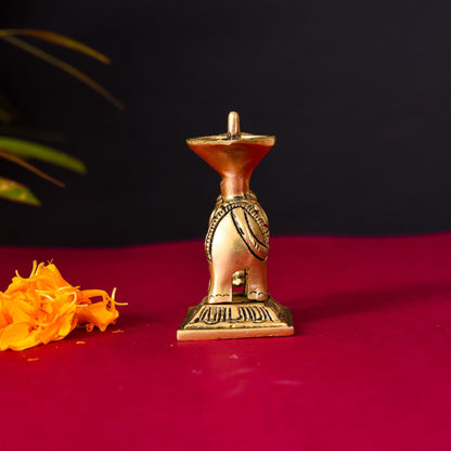 Brass Elephant Standing Diya
