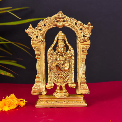 Brass Frame Tirupati Balaji Venkateshwar Superfine idol (8 Inch)