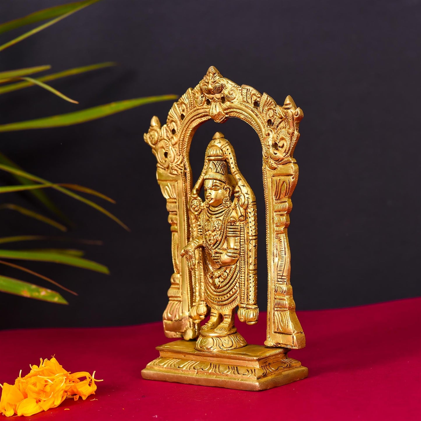 Brass Frame Tirupati Balaji Venkateshwar Superfine idol (8 Inch)