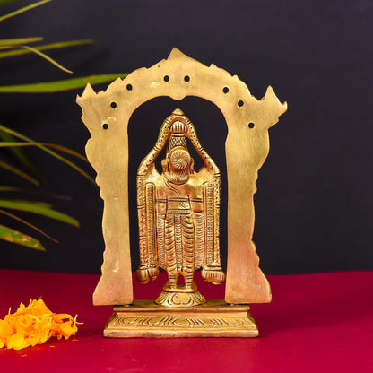Brass Frame Tirupati Balaji Venkateshwar Superfine idol (8 Inch)