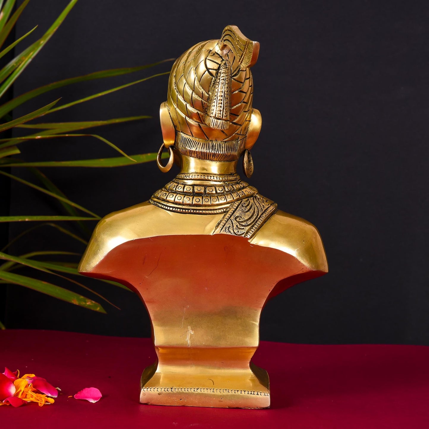 Brass Chatrapati Shivaji Maharaj Bust Sculpture (12 Inch)