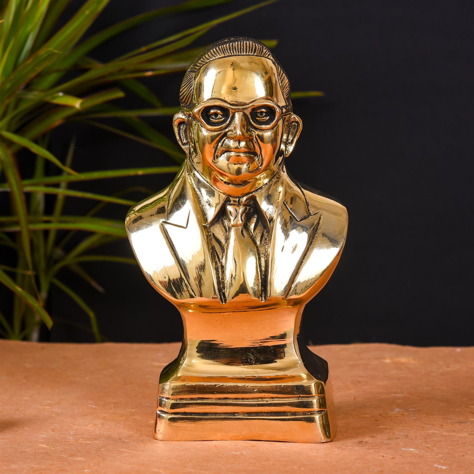 Brass Bhimrao Ambedkar Bust Statue (8 Inch)