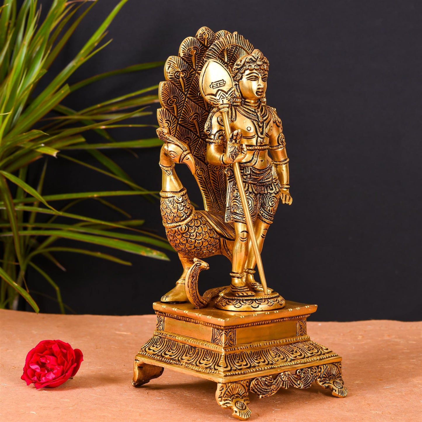 Brass Superfine Lord Murugan/Kartikeya Idol Superfine (12 Inch)