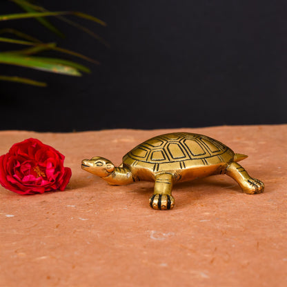 Brass Tortoise Figuruine For Vastu/Feng Shui (1.5 Inch)