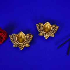 Brass Lotus Flower Diya Pair