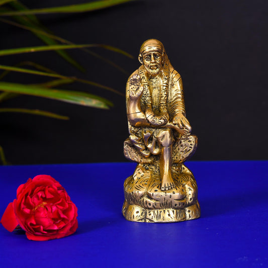 Brass Sai Baba Statue/Idol (5.2 Inch)