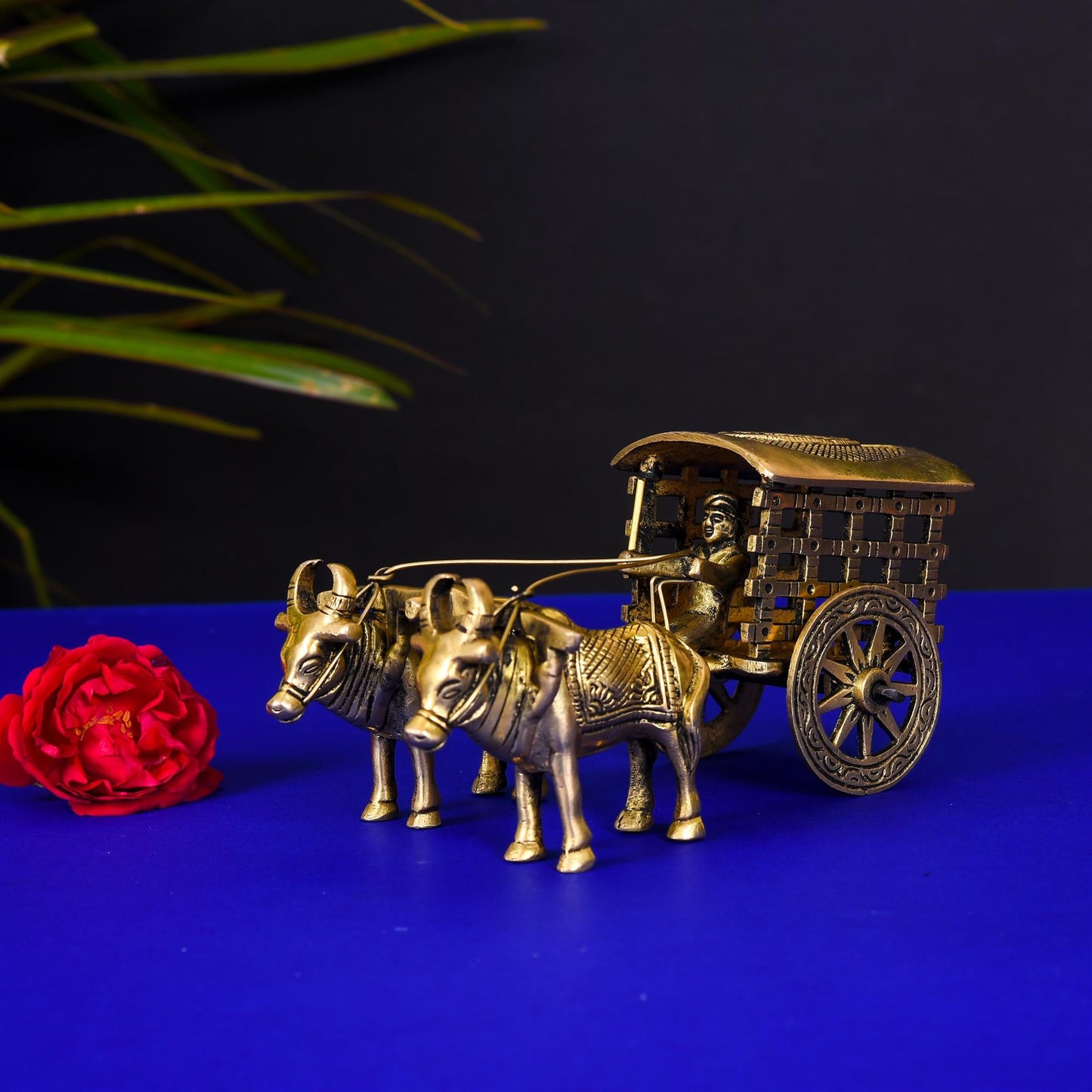 Brass Double Bullock Cart (3.2 Inch)