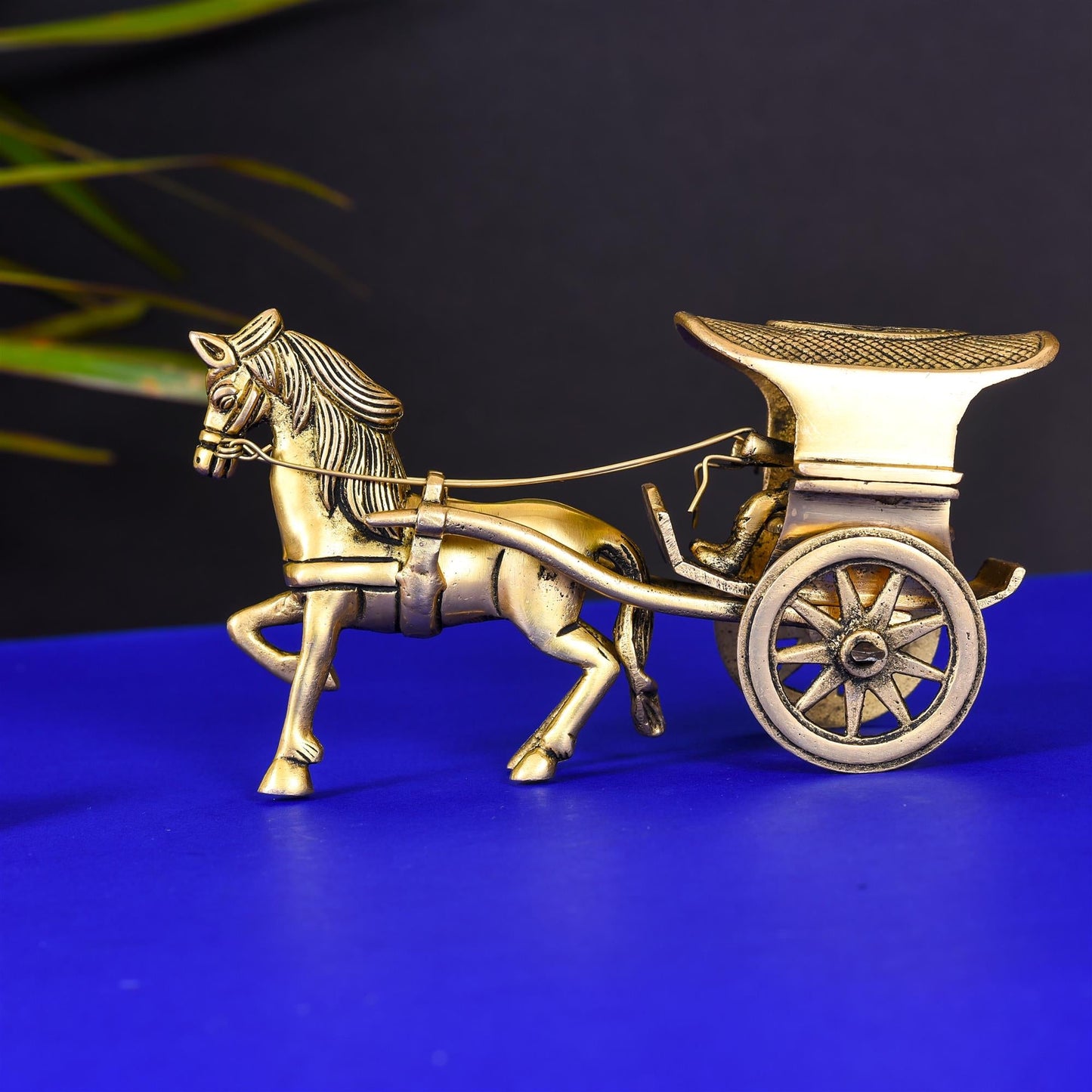 Brass Running Horse Cart/Chariot (3.5 Inch)