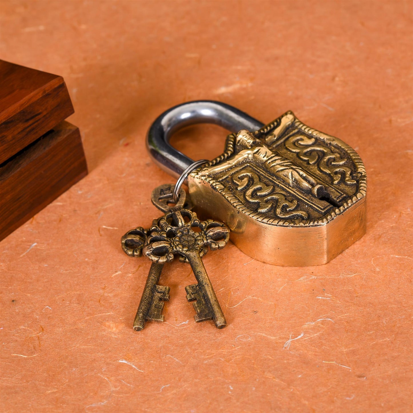 Brass Jesus Door Lock (4.5 Inch)