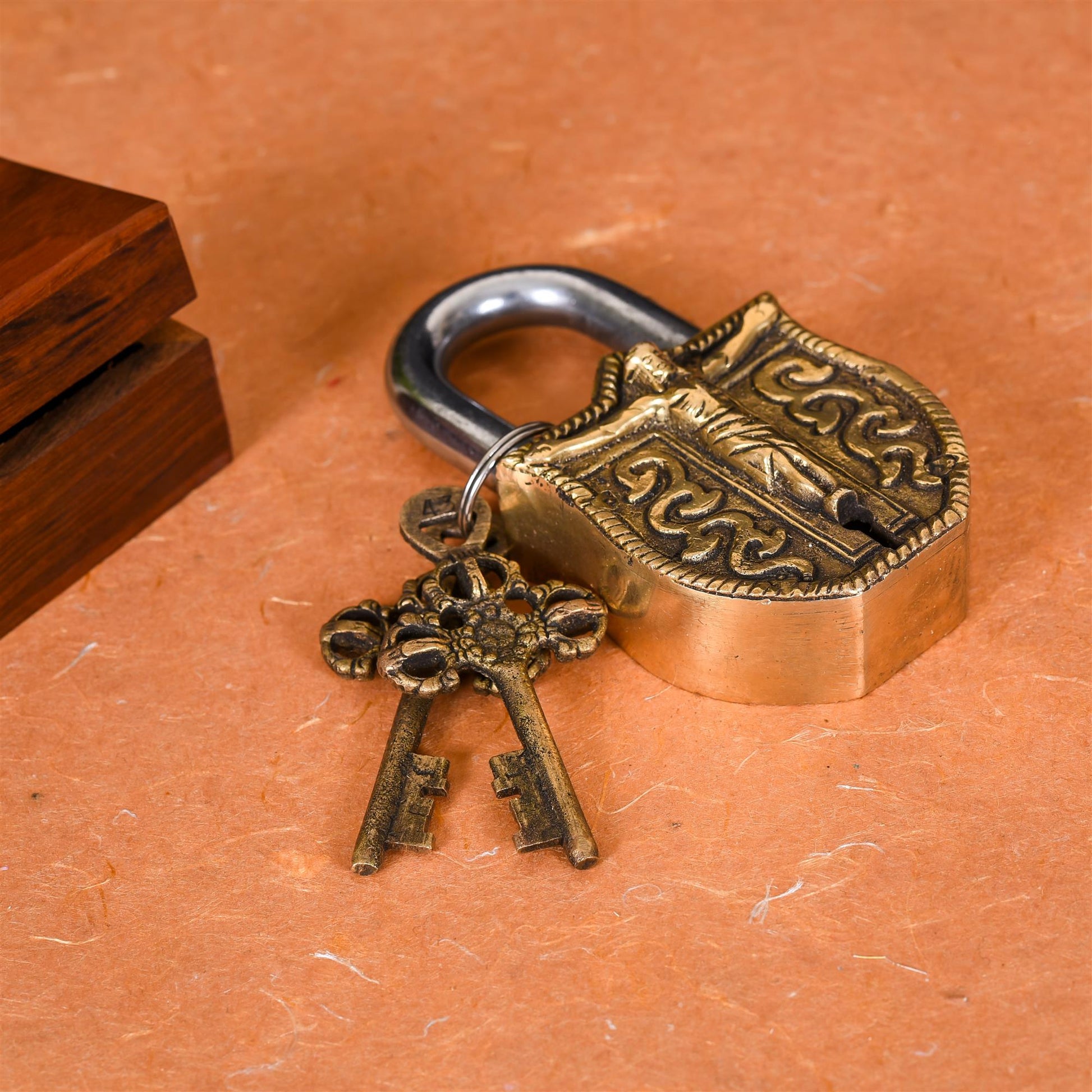 Brass Jesus Door Lock (4.5 Inch)