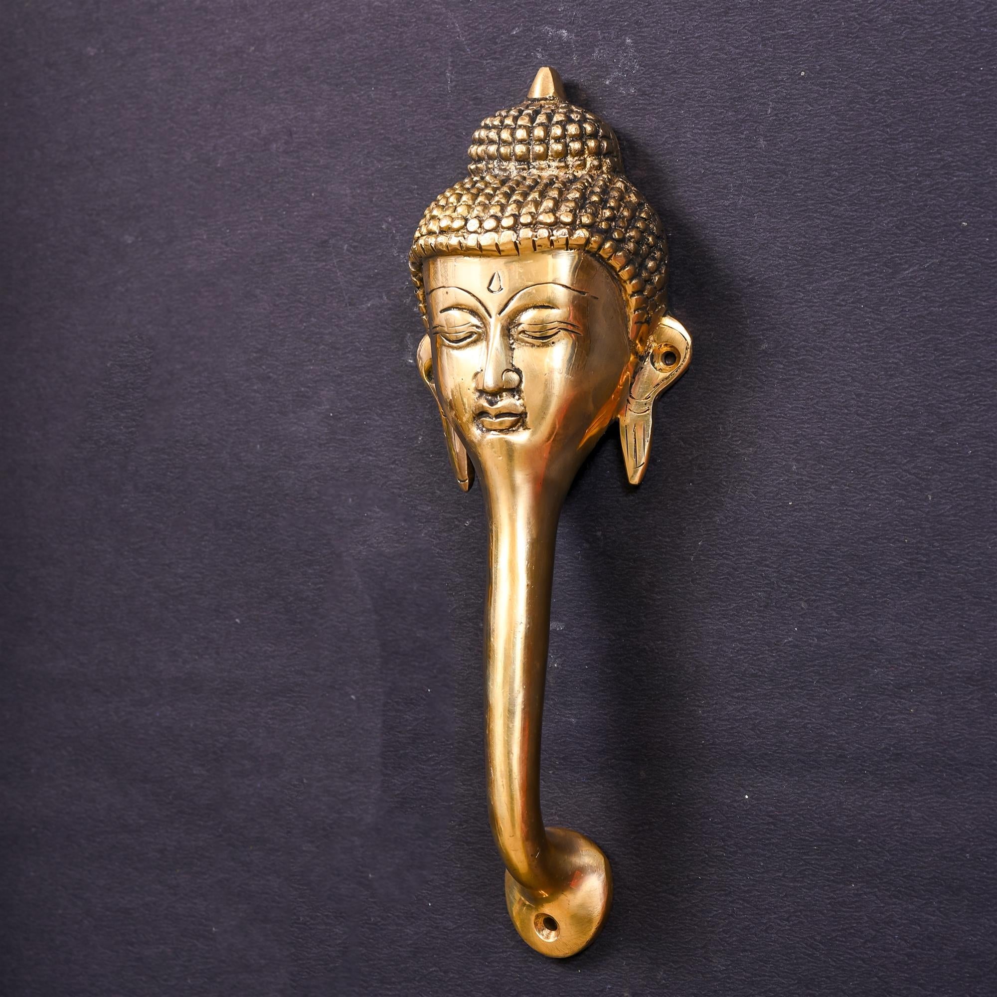 Brass Buddha Door Handle (9.8 Inch)