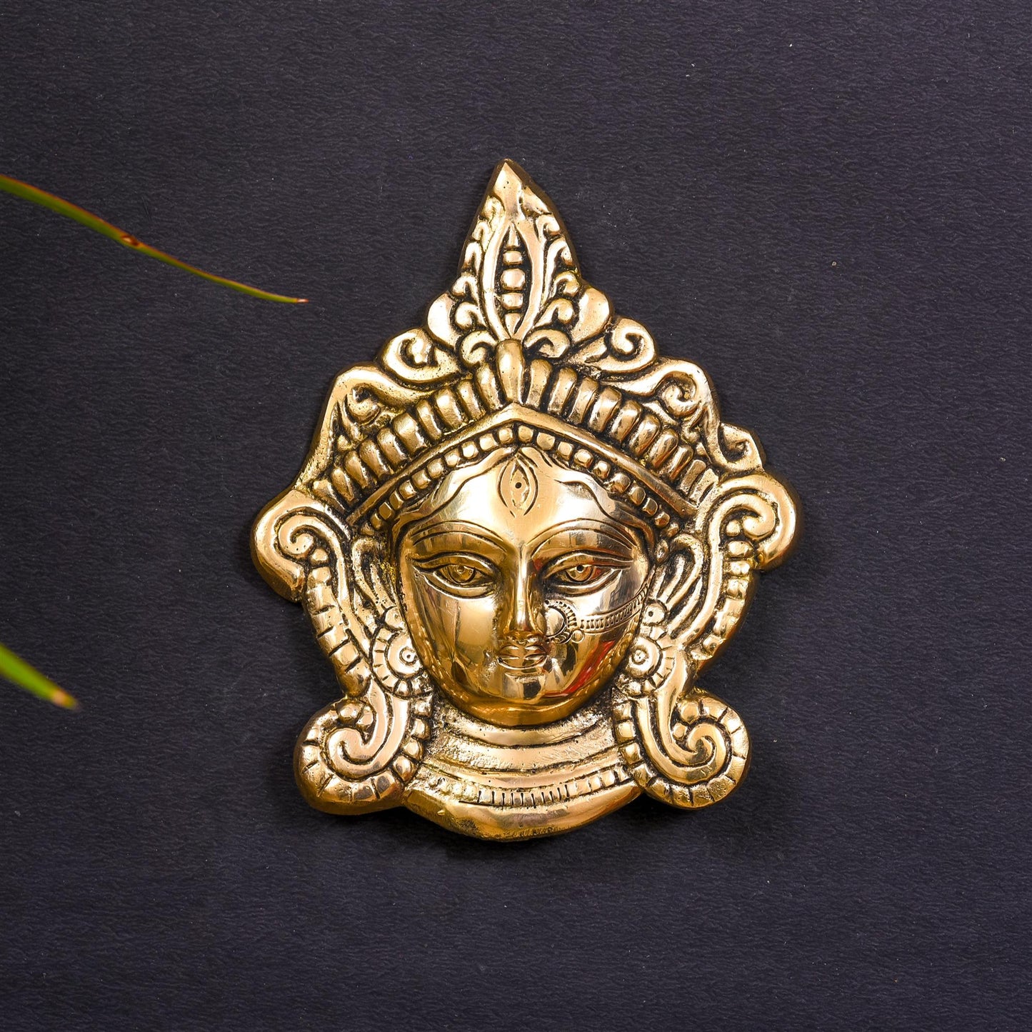 Brass Durga Face Wall Hanging (7 Inch)