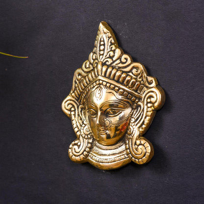 Brass Durga Face Wall Hanging (7 Inch)