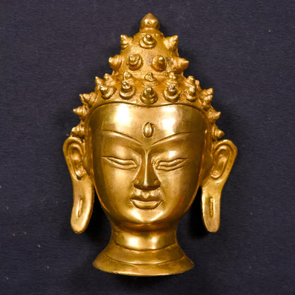 Brass Buddha Face Wall Hanging (6 Inch)