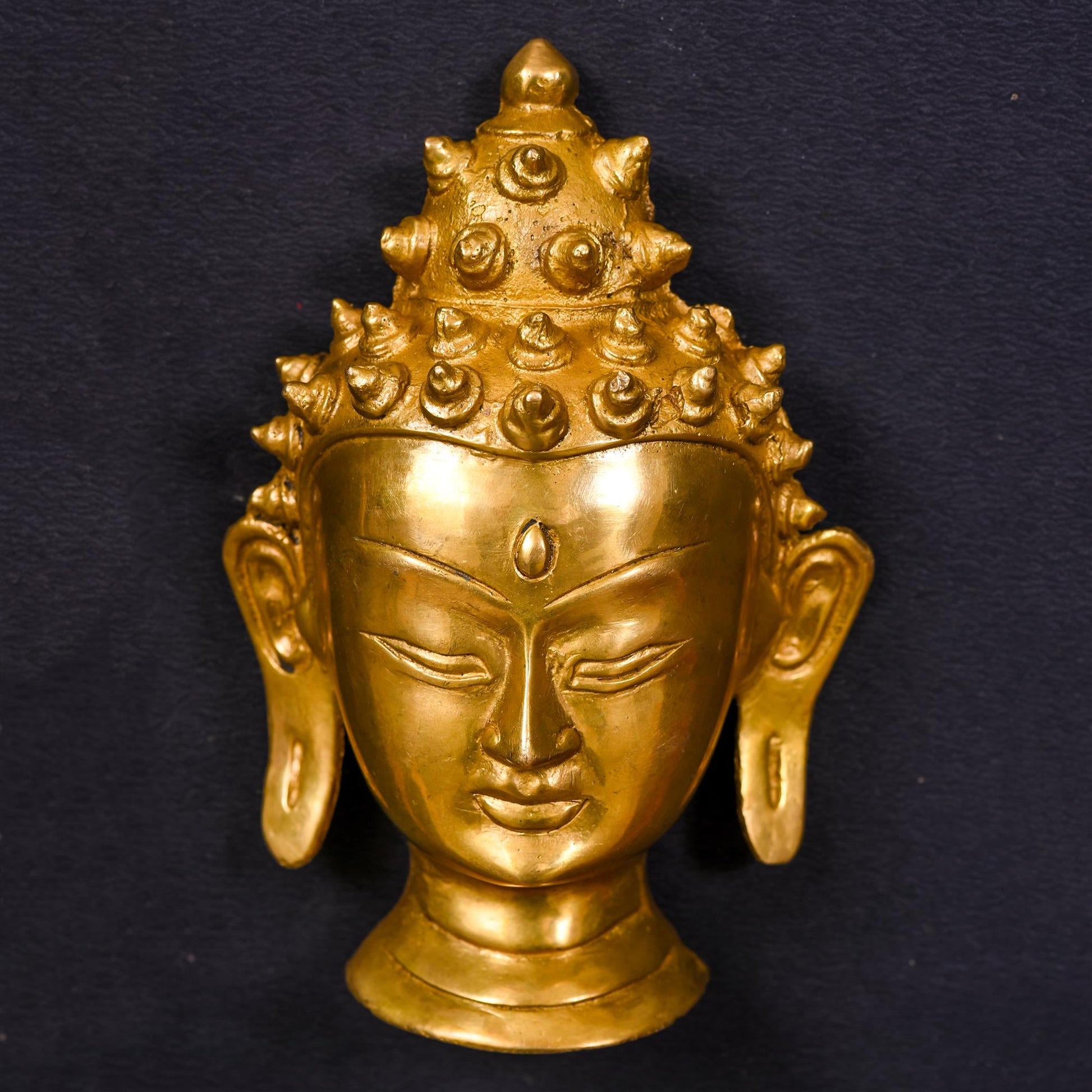 Brass Buddha Face Wall Hanging (6 Inch)