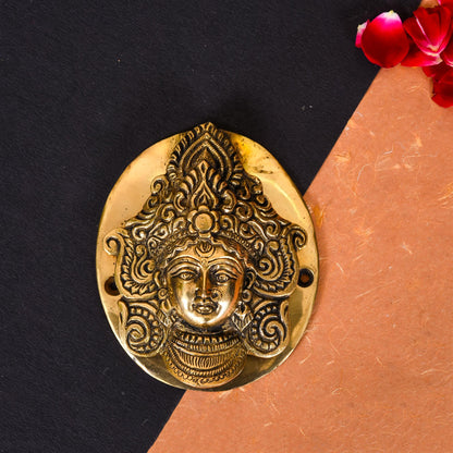Brass Durga Face Door Knocker (5 Inch)