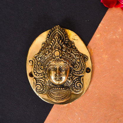 Brass Durga Face Door Knocker (5 Inch)
