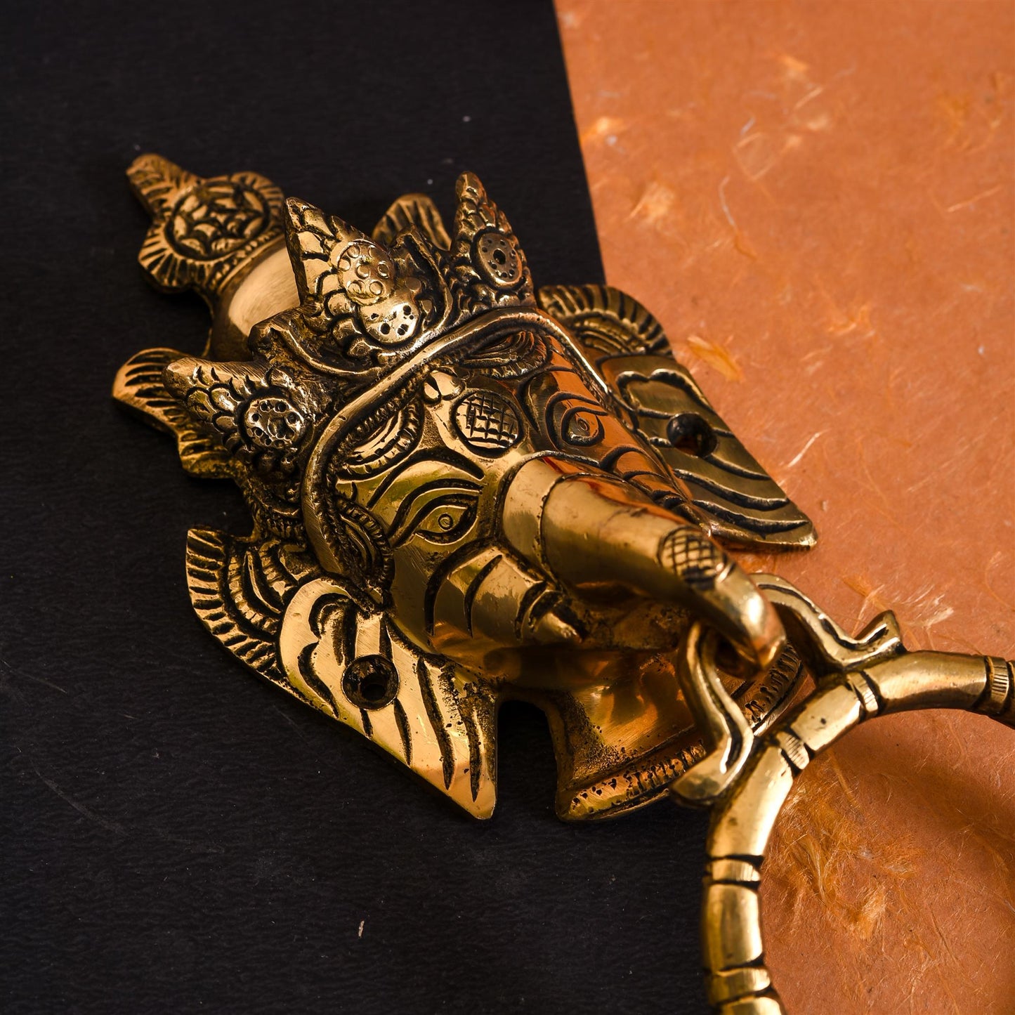 Brass Ganesha Door Knocker (6.2 Inch)