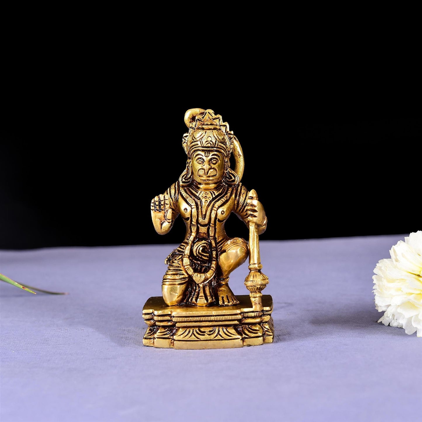 Brass Blessing Superfine Hanuman Idol (4 Inch)