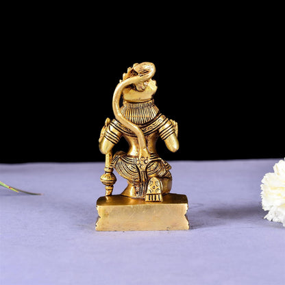 Brass Blessing Superfine Hanuman Idol (4 Inch)
