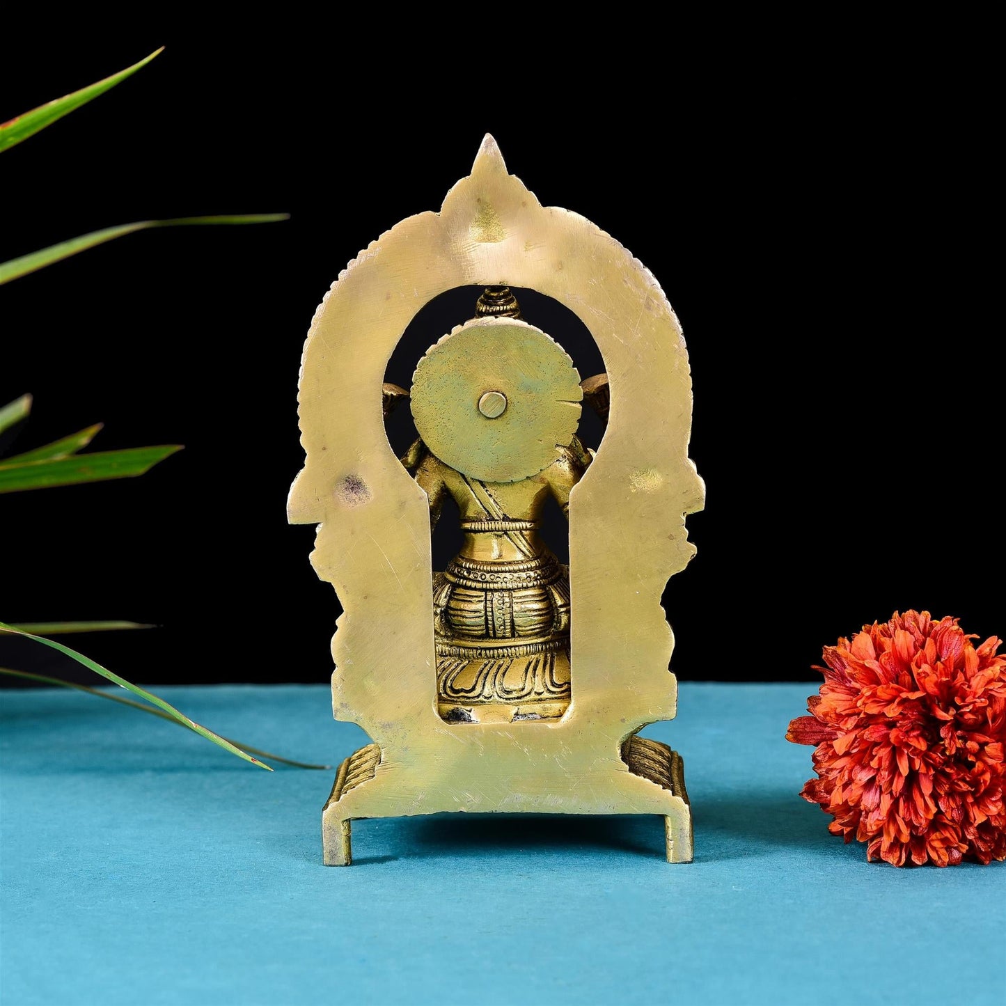 Brass Lakshmi On Throne (Singhasan) (7.5 Inch)