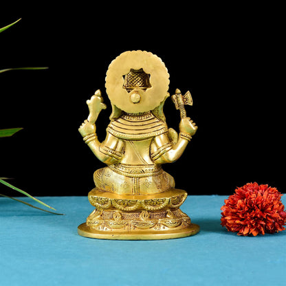 Brass Ganesha Superfine Idol (7 Inch)