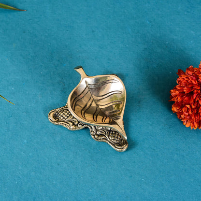 Brass Leaf Petal Diya (2 Inch)