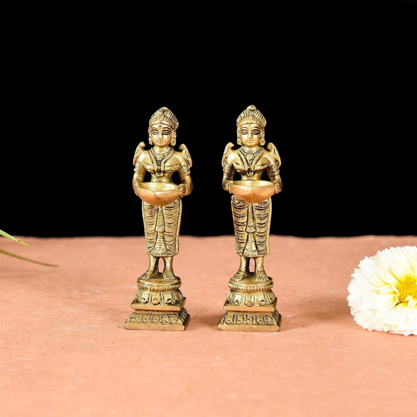 Brass Deep Lakshmi Pair (4 Inch)