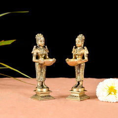 Brass Deep Lakshmi Pair (5 Inch)
