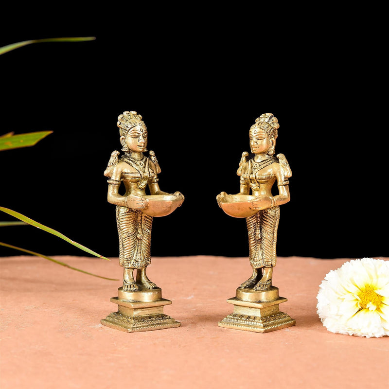 Brass Deep Lakshmi Pair (5 Inch)