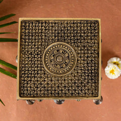 Brass Stool With Hanging Bells (15.5 Inch)
