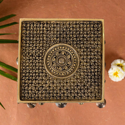 Brass Stool With Hanging Bells (15.5 Inch)