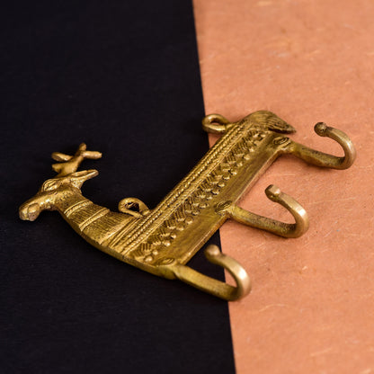 Brass Deer Wall Key Hanger (5.5 Inch)