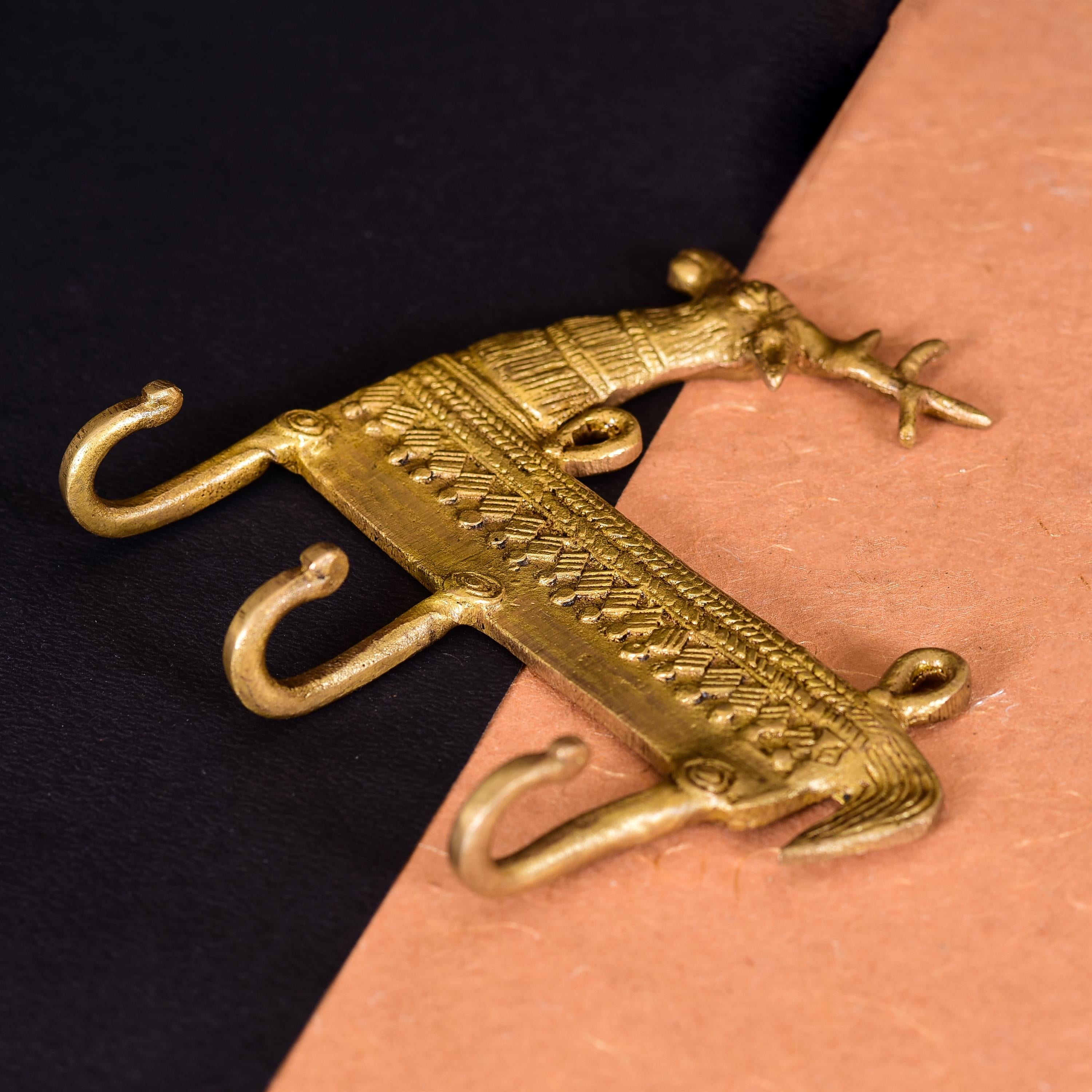 Brass Deer Wall Key Hanger (5.5 Inch)