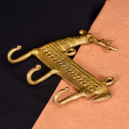 Brass Deer Wall Key Hanger (5.5 Inch)