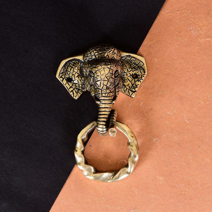 Brass Elephant Door Knocker (6.2 Inch)