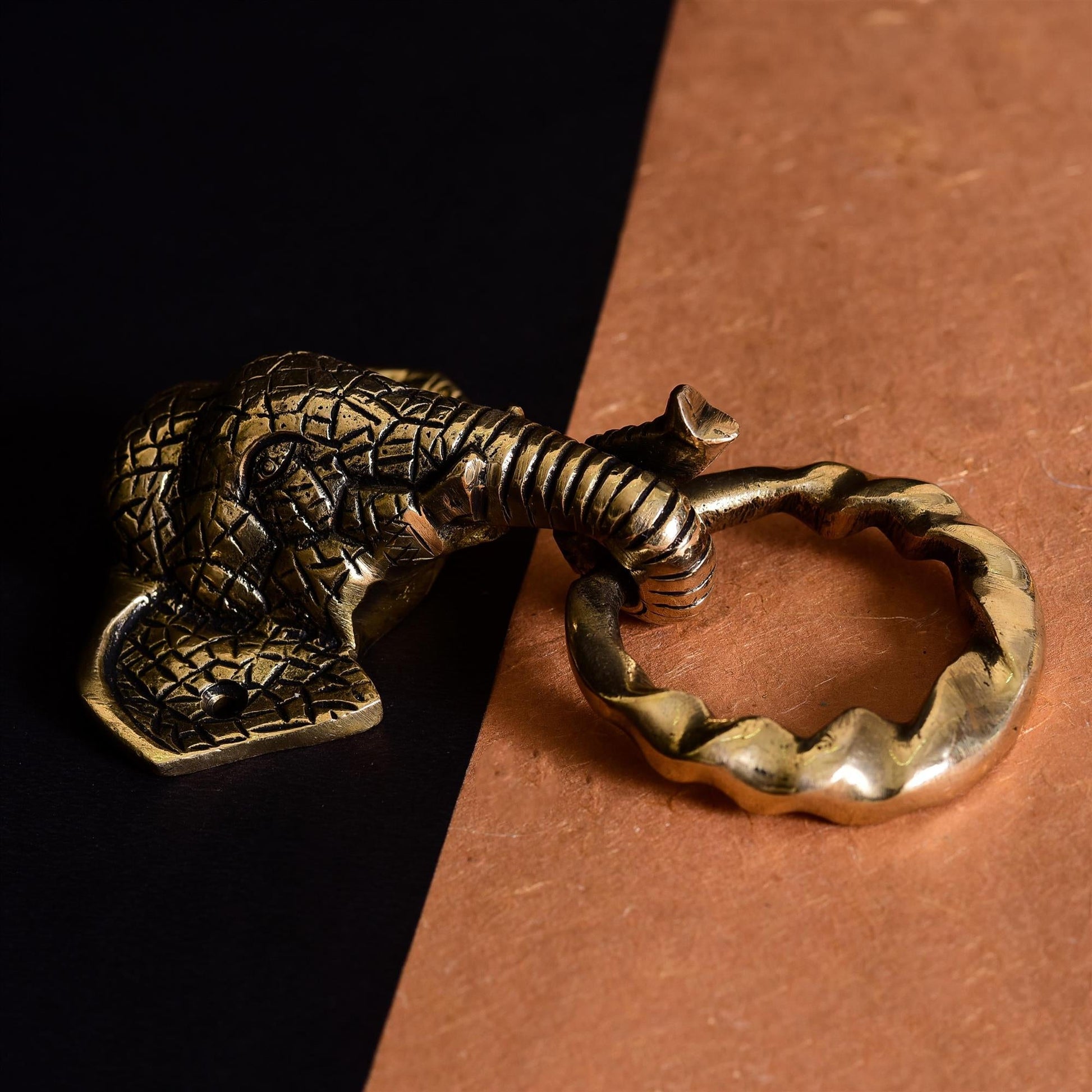 Brass Elephant Door Knocker (6.2 Inch)