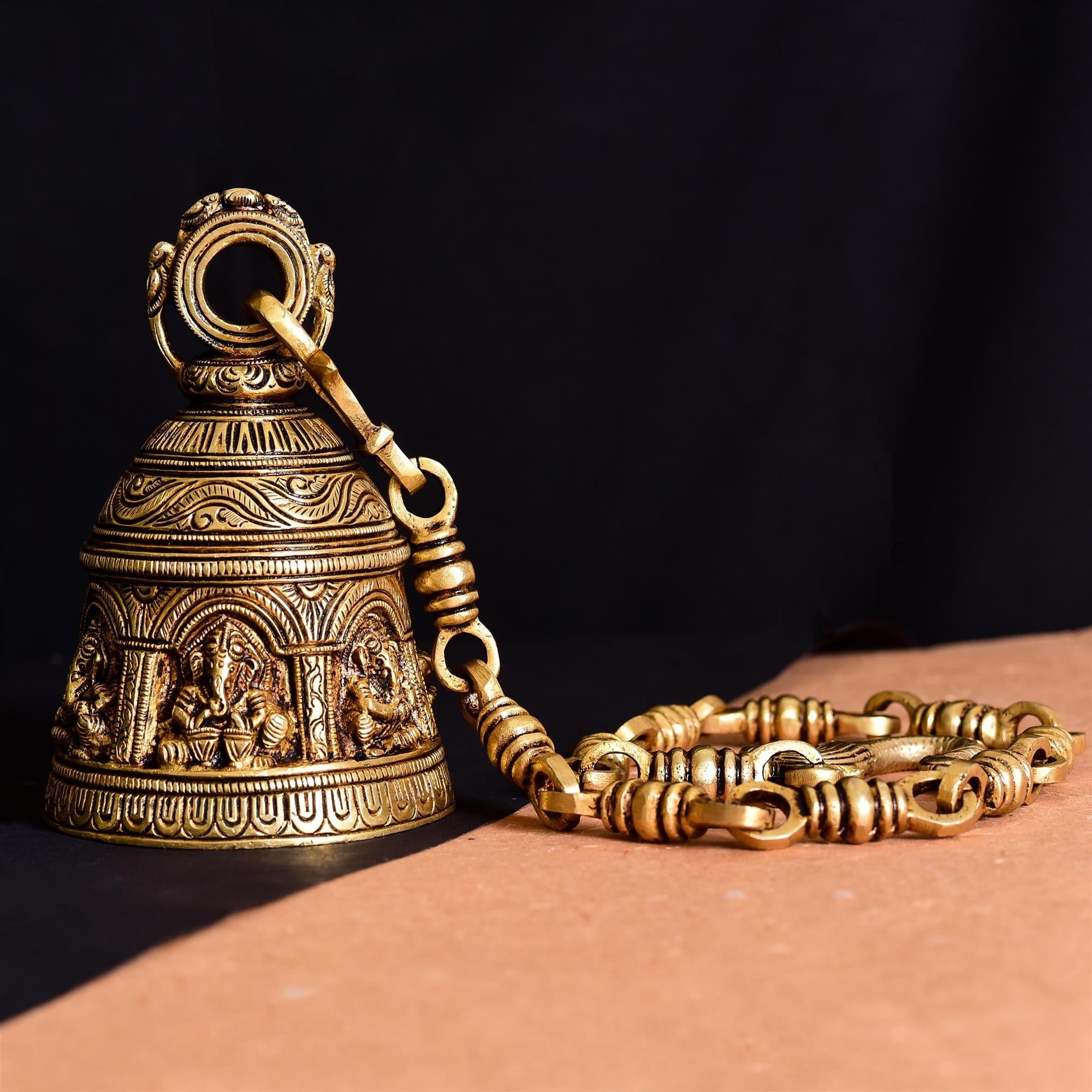 Brass Superfine Ganesha Wall Hanging Temple Bell