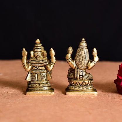 Brass Ganesha And Lakshmi Set Idol