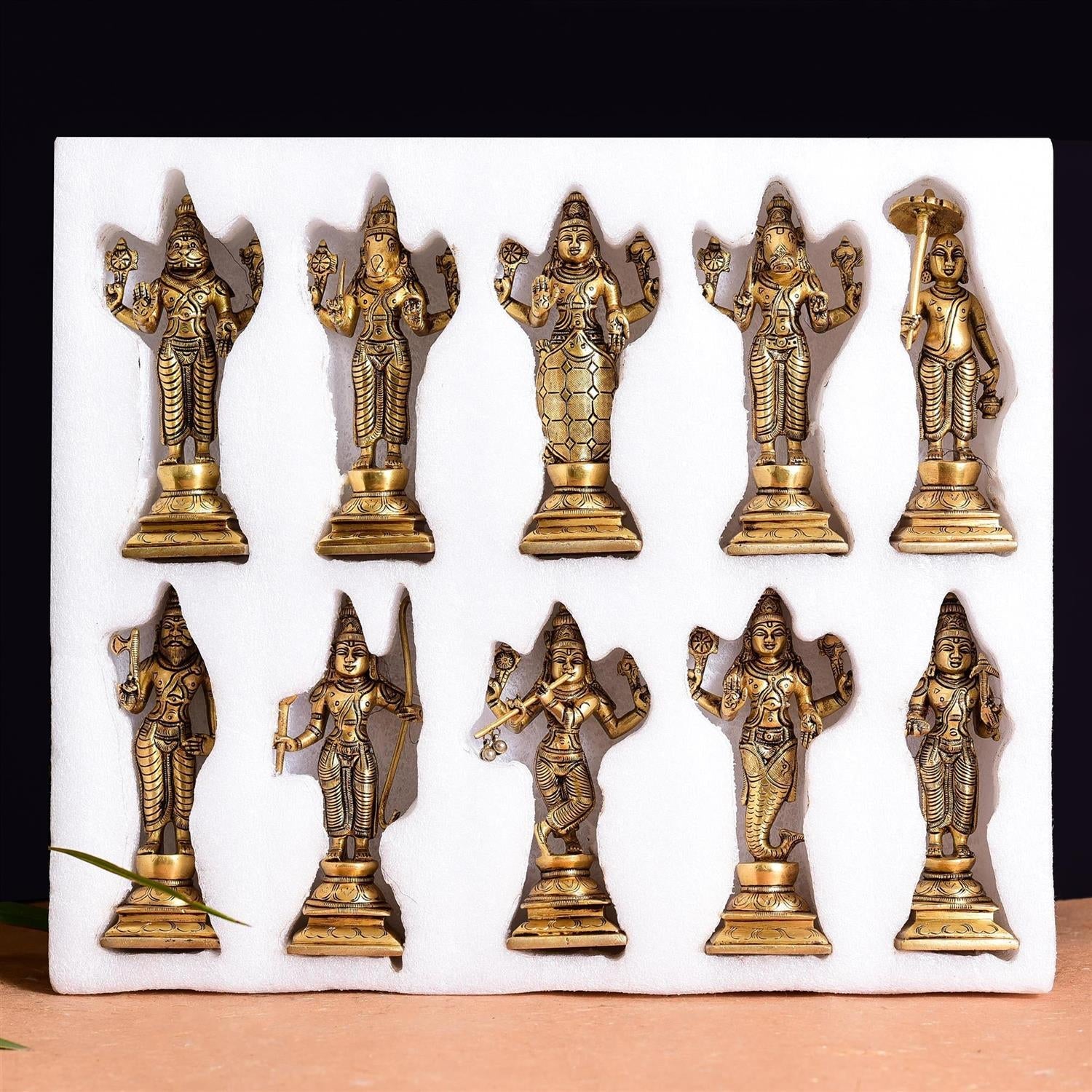 Brass Superfine Dashavatara / Vishnu Avatar Statue Set
