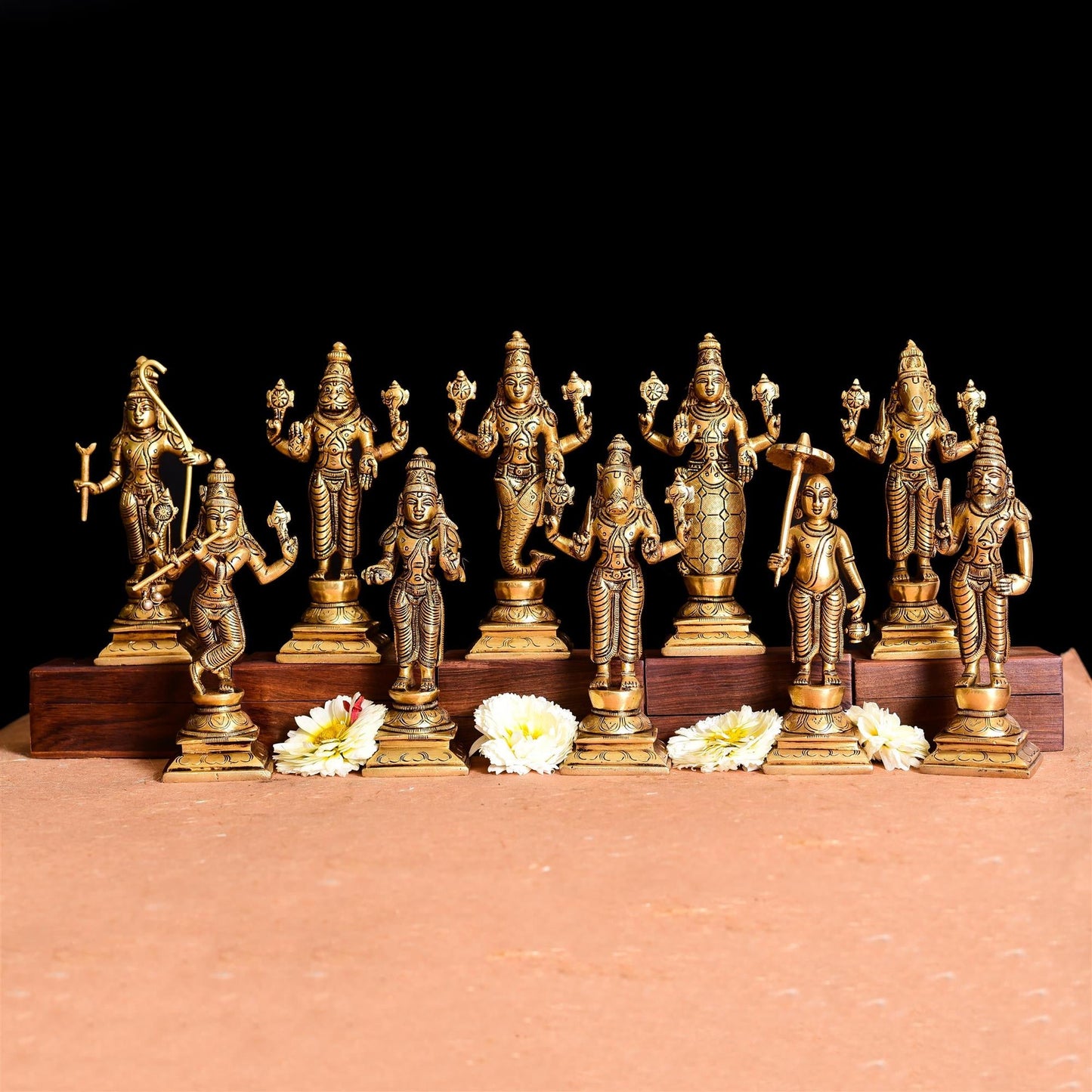 Brass Superfine Dashavatara / Vishnu Avatar Statue Set