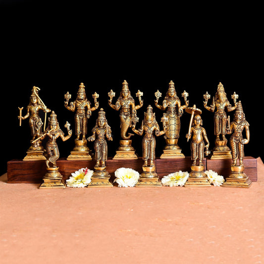 Brass Superfine Dashavatara / Vishnu Avatar Statue Set