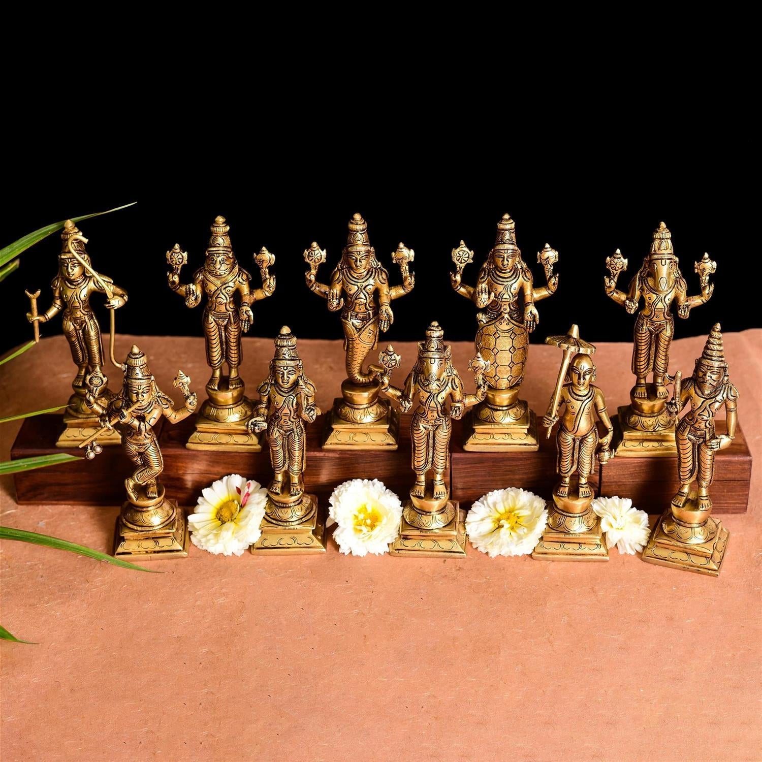Brass Superfine Dashavatara / Vishnu Avatar Statue Set